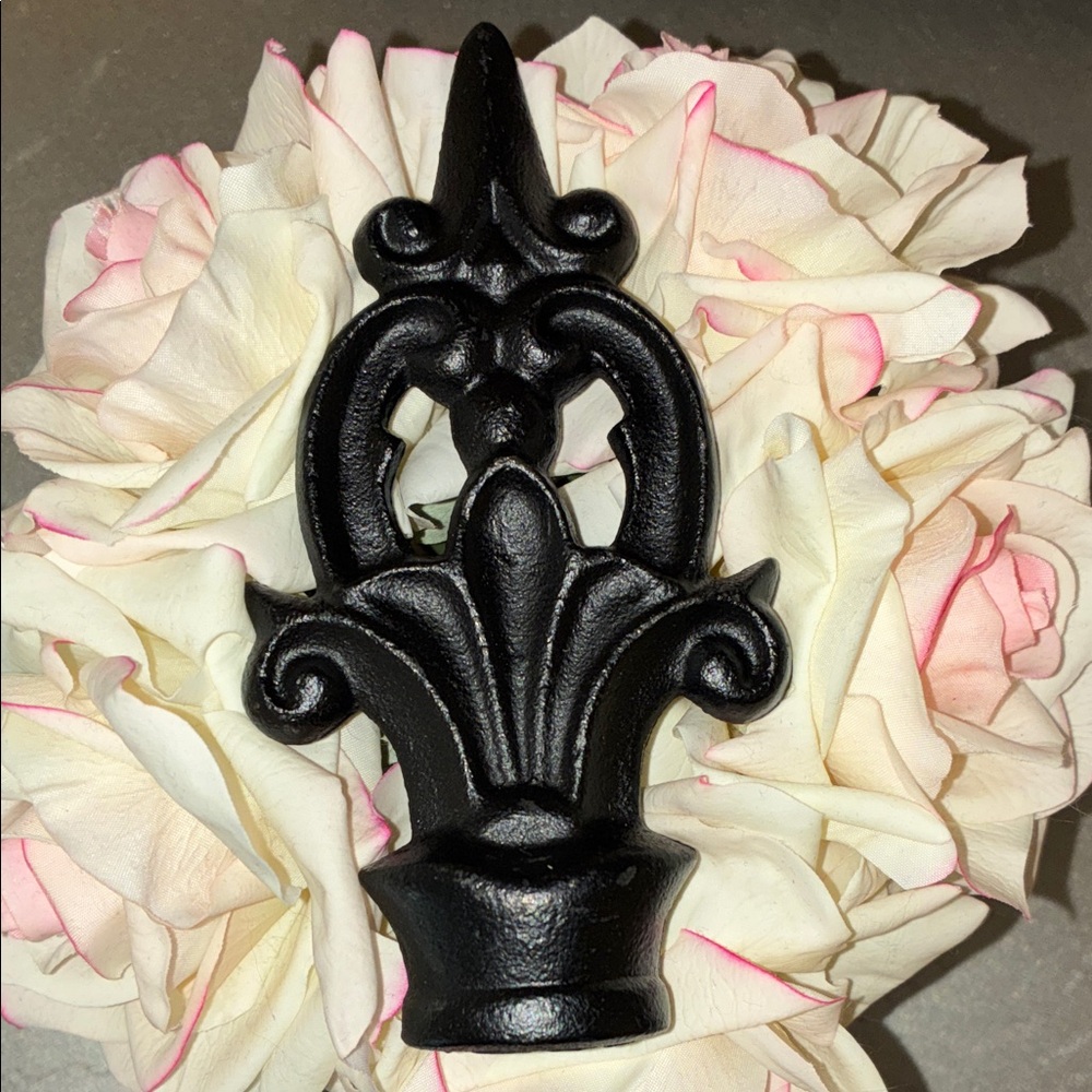 NEW! 1/2" CAST IRON SPEAR CURTAIN FINIAL